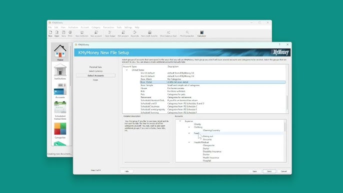 KMyMoney, how to import CSV KMyMoney, category budgeting method with safe restore points