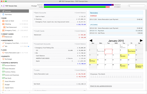 Moneydance (Free basic/trial), how to reconcile accounts Moneydance (Free basic/trial), personal finance dashboard with backup repositories